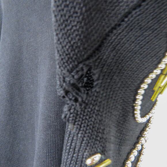 Victoria Jones 1980s Vintage Black & Gold Beaded Embroidered Sweater Large - Picture 10 of 10